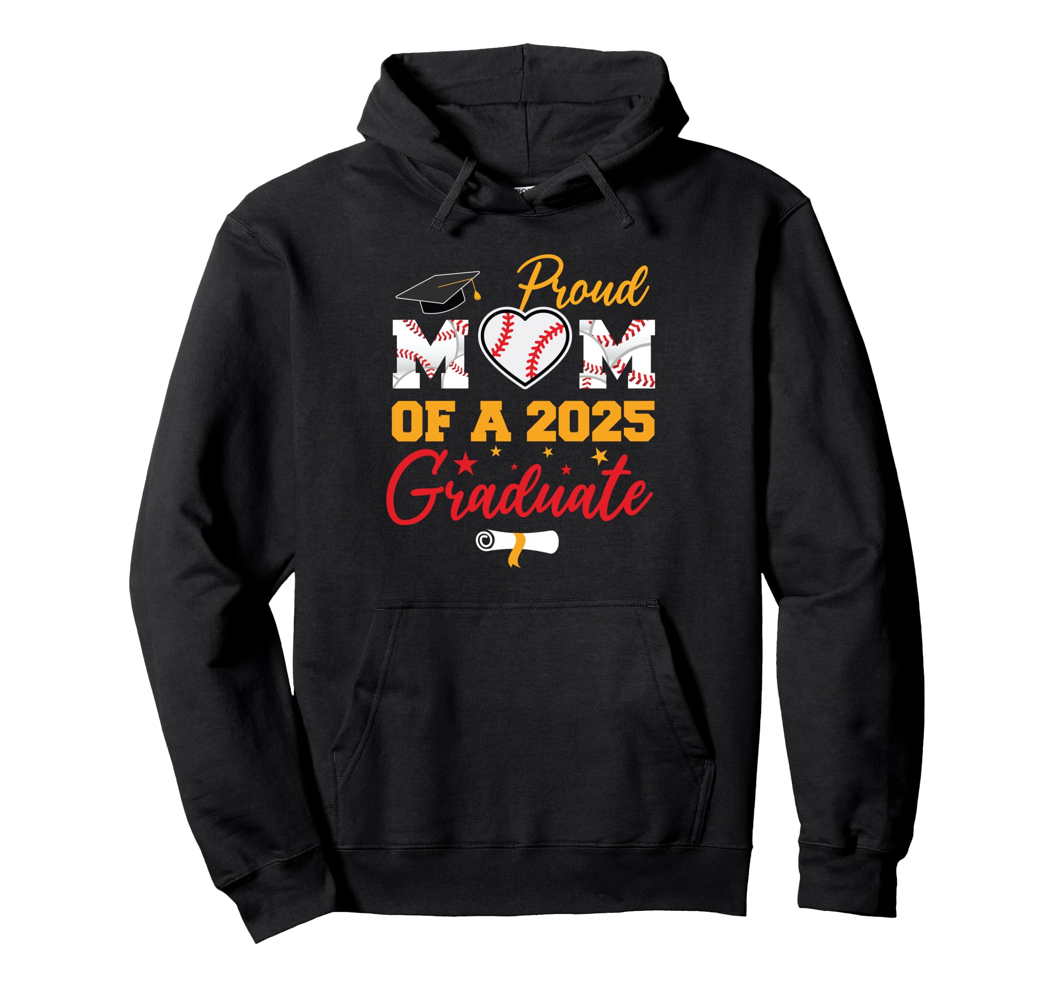 Proud Mom 2025 Graduate Baseball Mom Hoodie - Casual Everyday Wear Unisex - T-Shirt, Sweatshirt, Hoodie