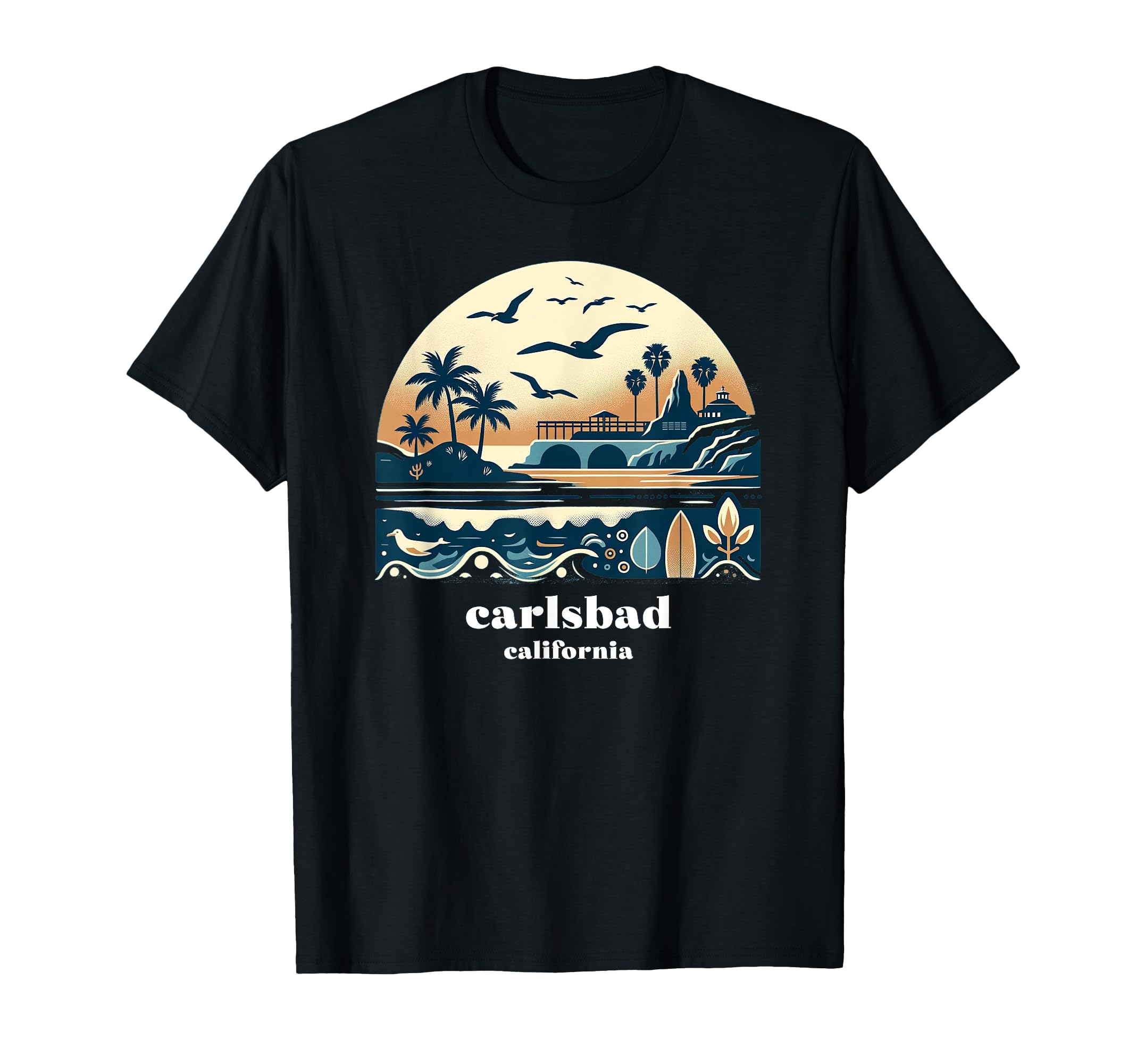 Carlsbad California Sunset Inspired T-Shirt - Minimalist Print Men Women - T-Shirt, Sweatshirt, Hoodie