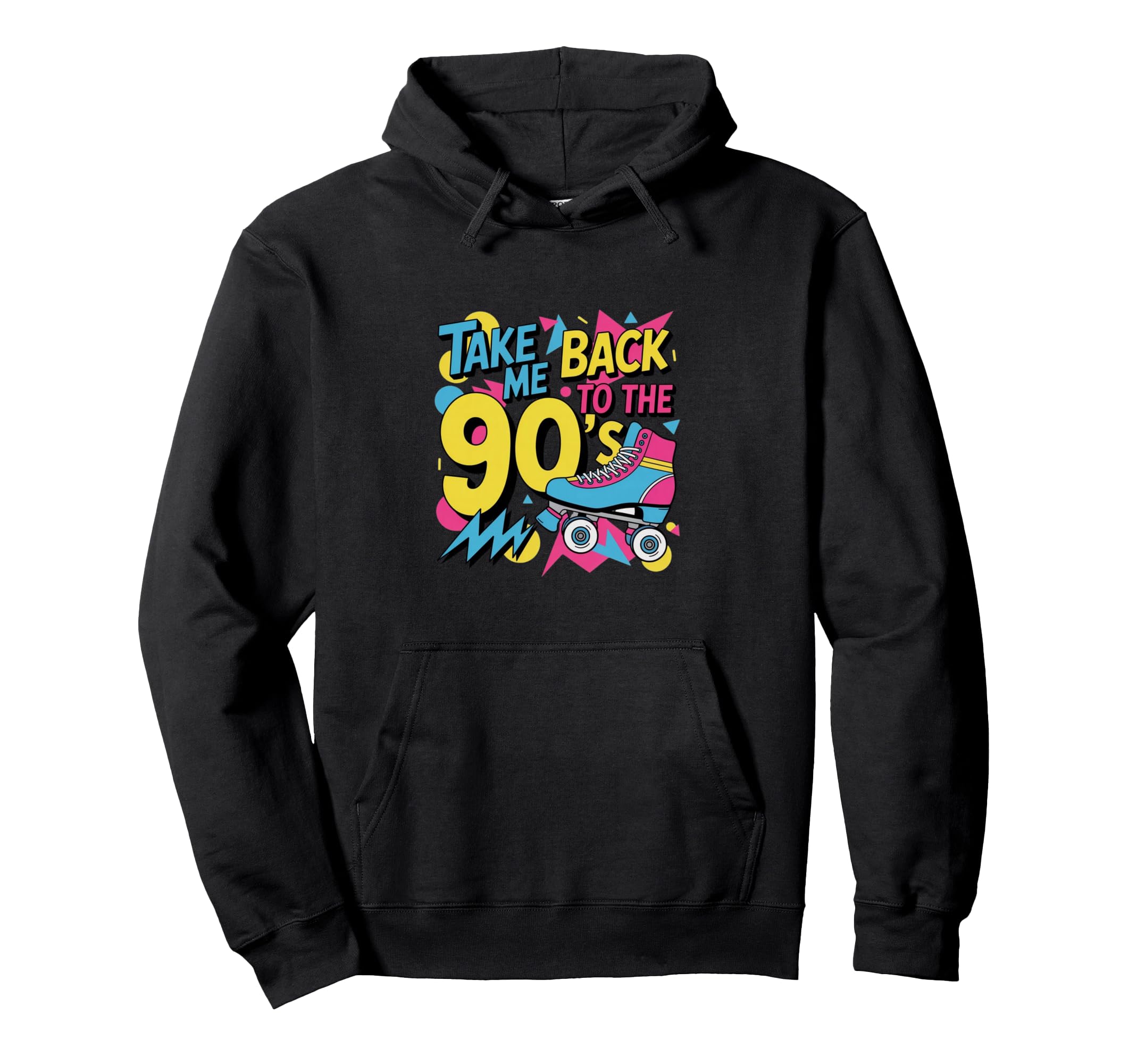 Take Me Back To 90S Funky Roller Skate Hoodie - Minimalist Print Men Women - T-Shirt, Sweatshirt, Hoodie