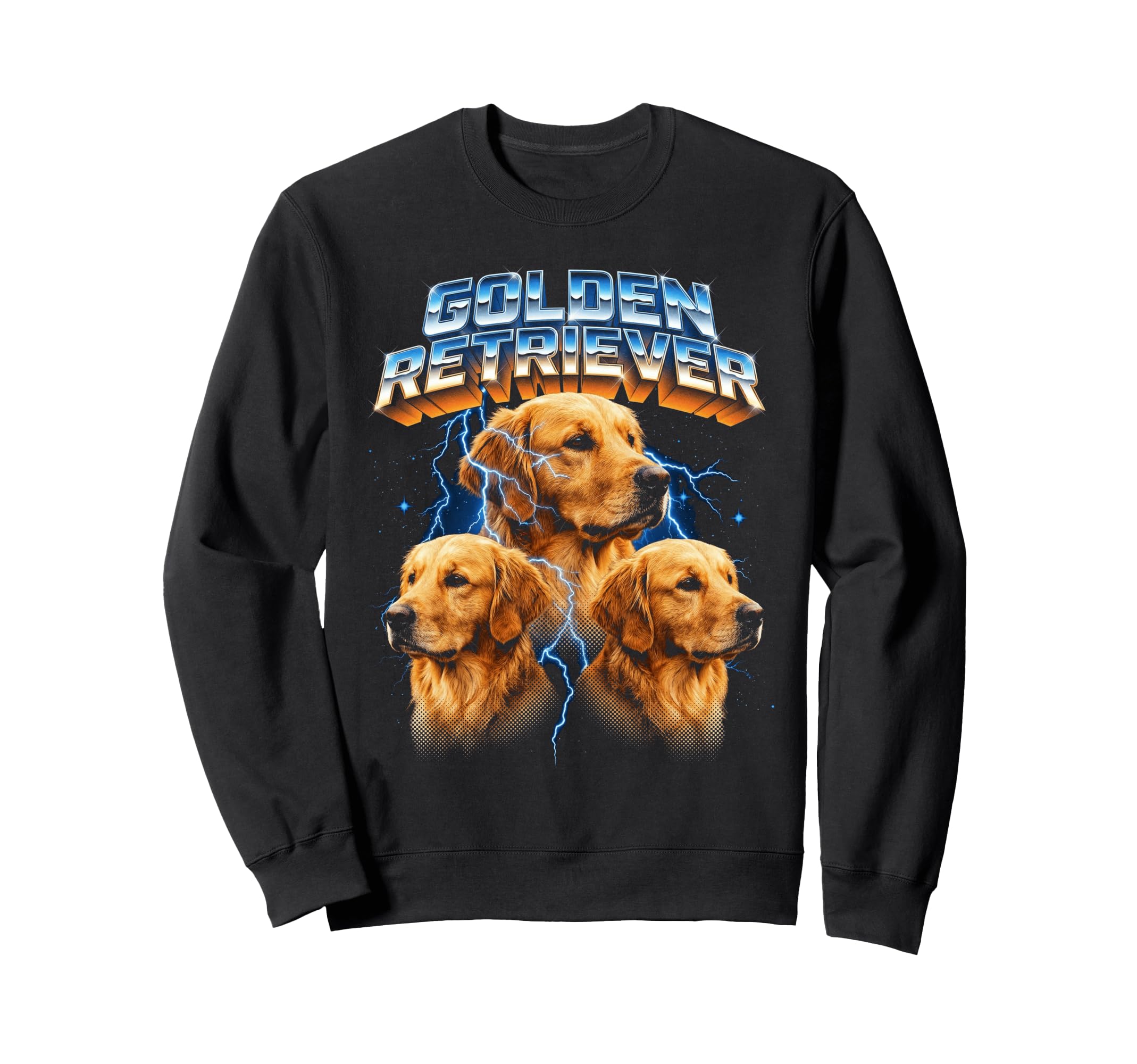 Golden Retriever 80S Dog Lover Sweatshirt - Fun Novelty Design for Adults - T-Shirt, Sweatshirt, Hoodie