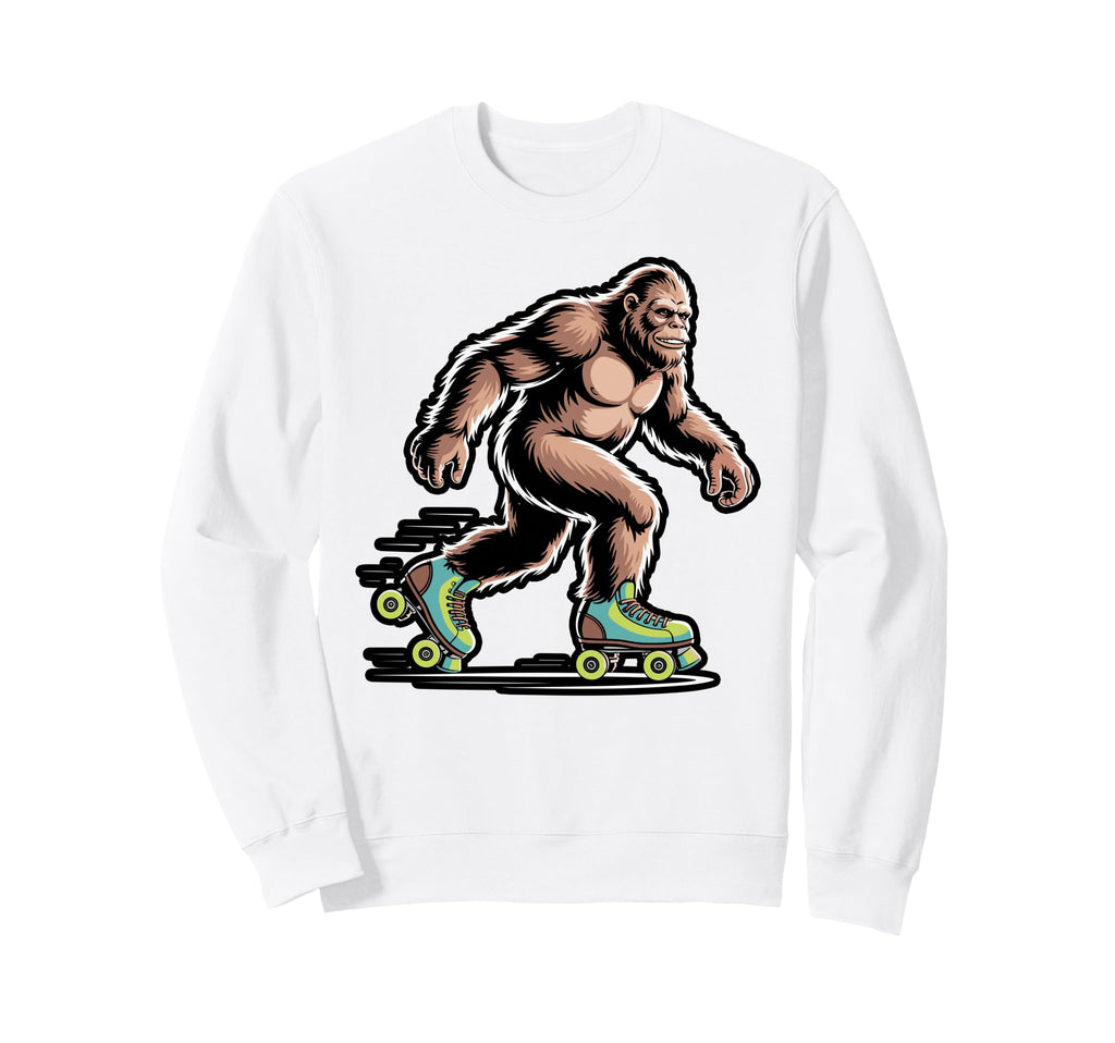 Roller Skating Bigfoot Funny Sweatshirt - Novelty Apparel for Adults - T-Shirt, Sweatshirt, Hoodie