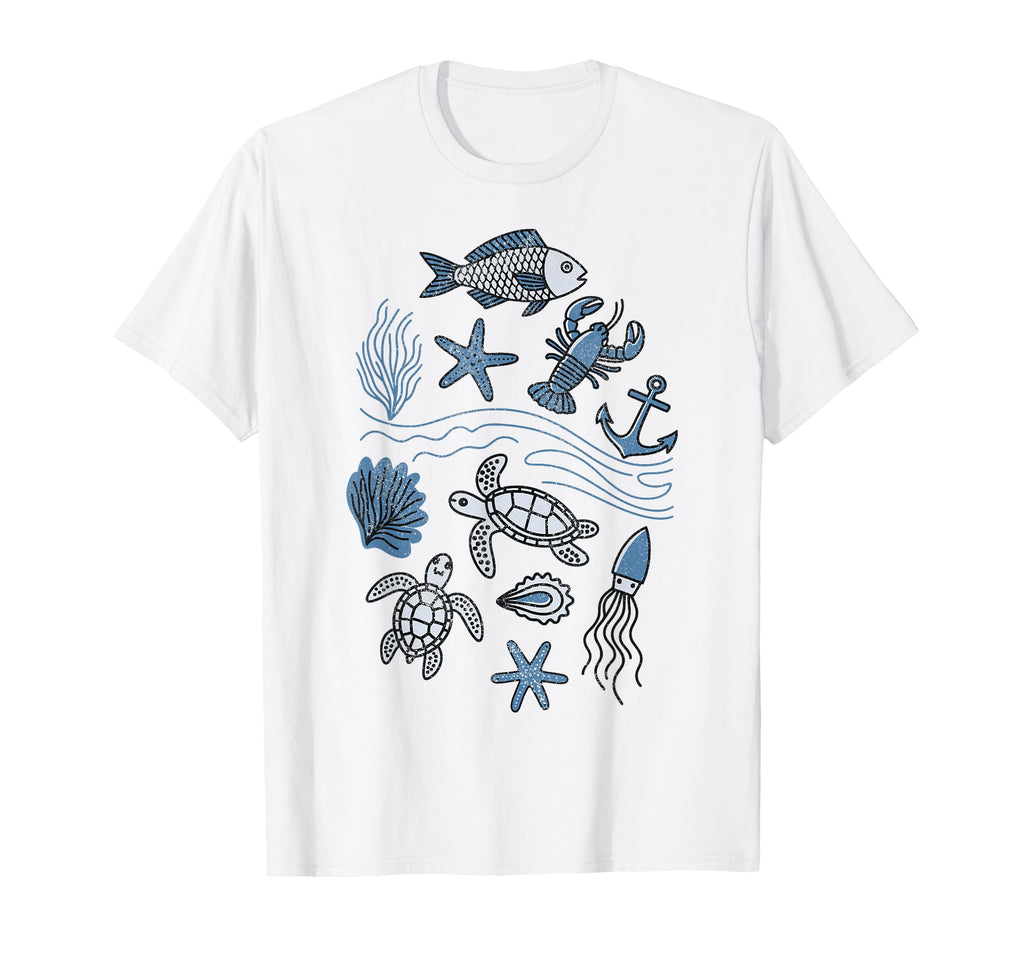 90S Fisherman Aesthetic Fish Beachy T-Shirt - Aesthetic Graphic Men Women - T-Shirt, Sweatshirt, Hoodie