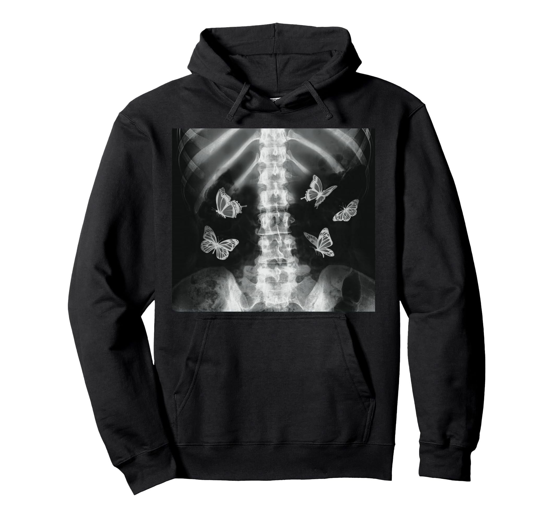 Egirl Skeleton Xray Butterfly Hoodie - Fun Novelty Design Men Women - T-Shirt, Sweatshirt, Hoodie