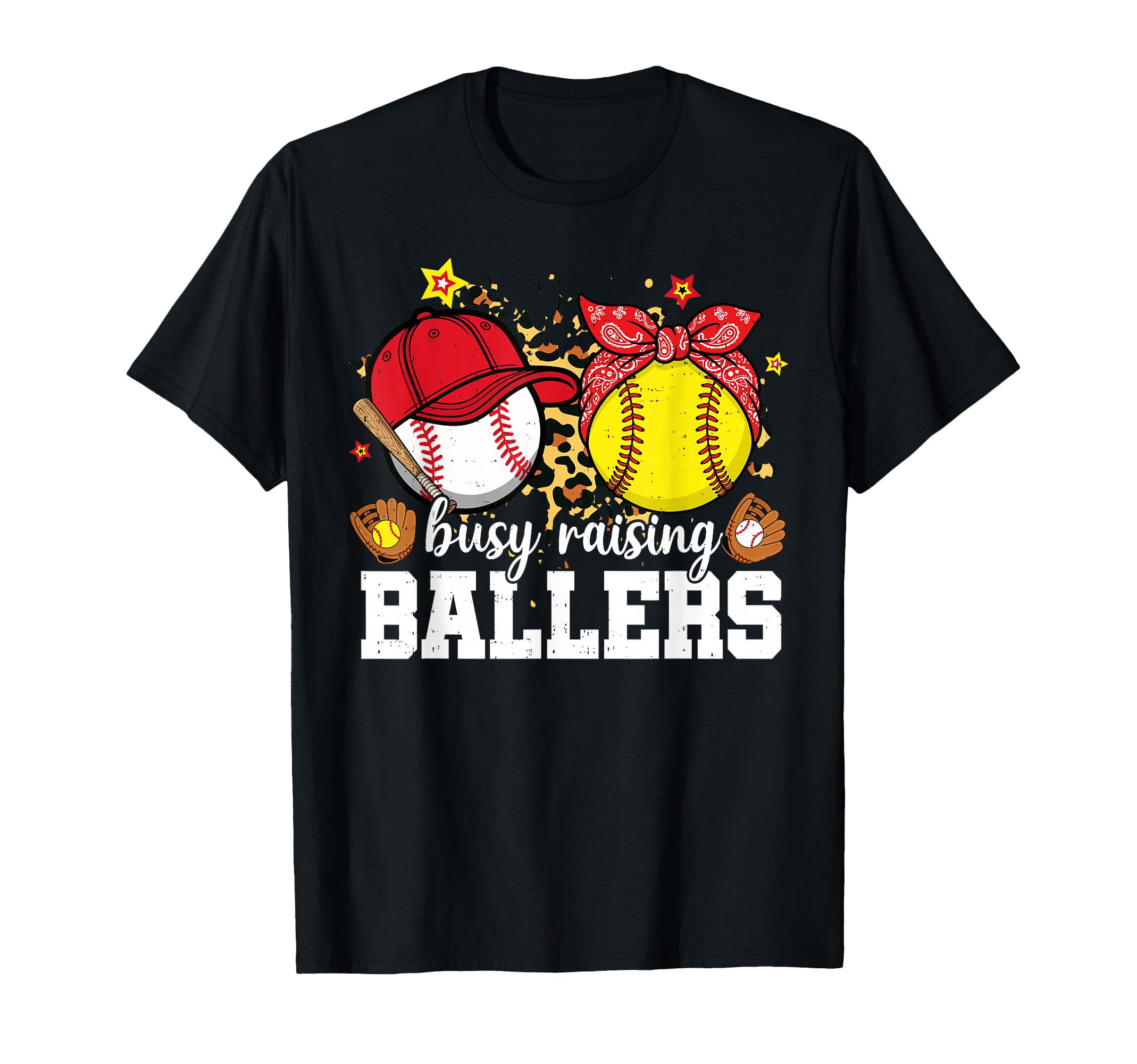 Busy Raising Ballers Softball T-Shirt - Aesthetic Graphic for Adults - T-Shirt, Sweatshirt, Hoodie