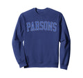 Parsons Ks Distressed Blue Varsity Sweatshirt - Trendy Graphic for Adults - T-Shirt, Sweatshirt, Hoodie