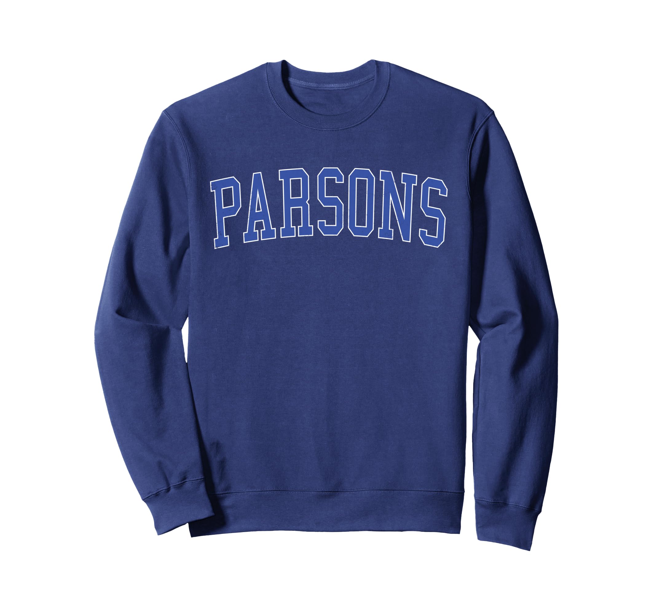 Parsons Ks Distressed Blue Varsity Sweatshirt - Trendy Graphic for Adults - T-Shirt, Sweatshirt, Hoodie