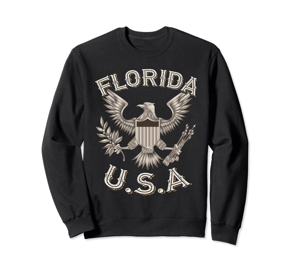 Florida Usa Patriot Eagle Sweatshirt - Casual Everyday Wear Unisex - T-Shirt, Sweatshirt, Hoodie