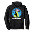Cowboy Alien Spaceship Abduction Hoodie - Aesthetic Graphic Unisex - T-Shirt, Sweatshirt, Hoodie