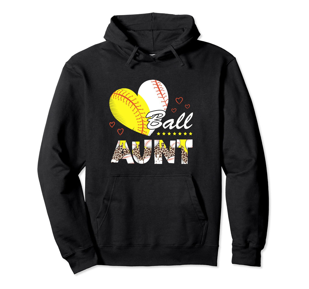 Aunt Both Baseball Softball Mothers Hoodie - Minimalist Print for Adults - T-Shirt, Sweatshirt, Hoodie