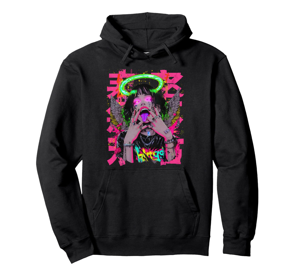 Japanese Cyberpunk Angel Streetwear Hoodie - Casual Everyday Wear Unisex - T-Shirt, Sweatshirt, Hoodie