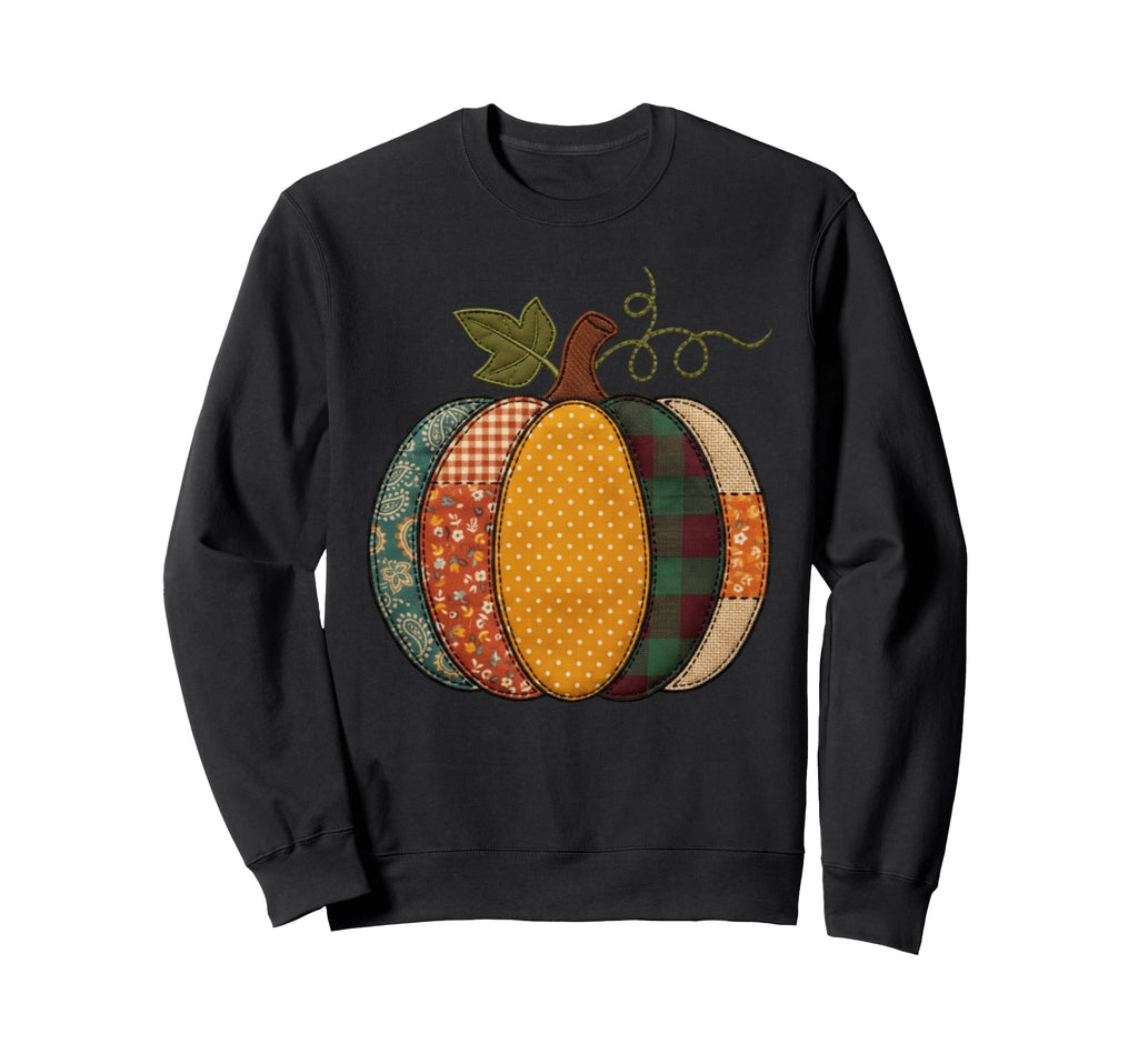 Popular Pumpkin Patchwork Autumn Sweatshirt - Trendy Graphic for Adults - T-Shirt, Sweatshirt, Hoodie