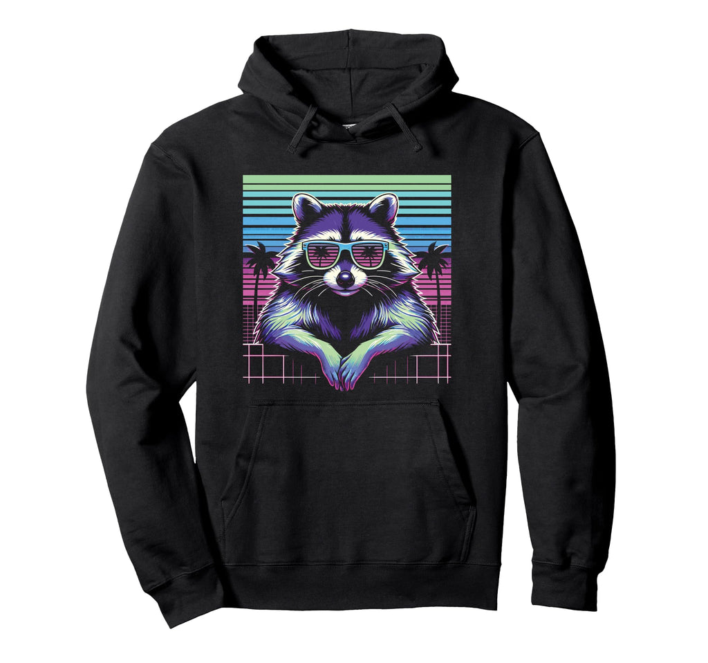 Raccoon Sunglasses 80S Aesthetic Hoodie - Fun Novelty Design for Adults - T-Shirt, Sweatshirt, Hoodie