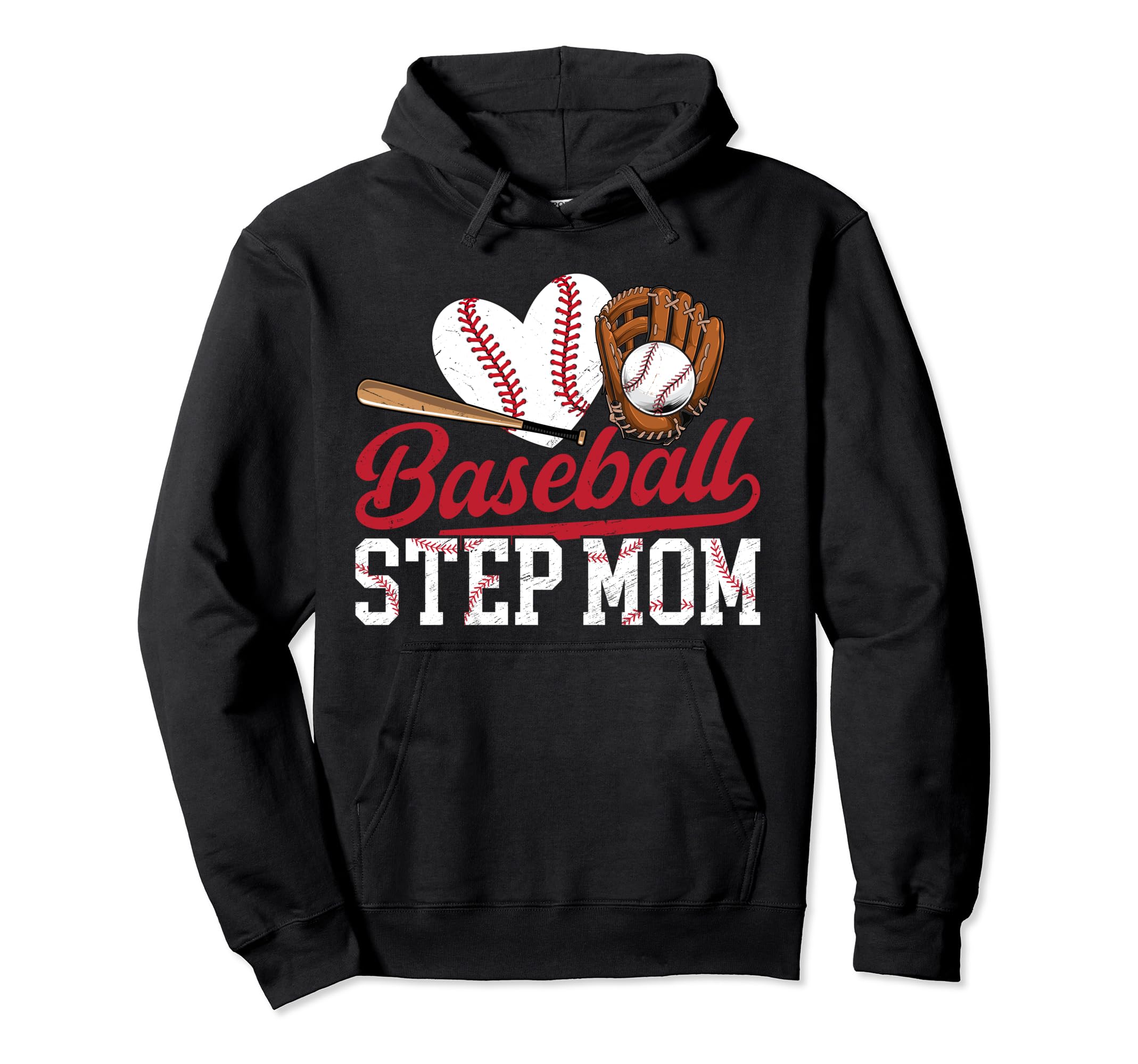 Baseball Step Mom Baseball Player Stepmother Hoodie - Graphic Print Unisex - T-Shirt, Sweatshirt, Hoodie
