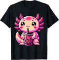 Bobalotl Kawaii Axolotl Drinking Boba Tea - Adult & Kids T-Shirts, Sweatshirts & Hoodies apparel design preview 1