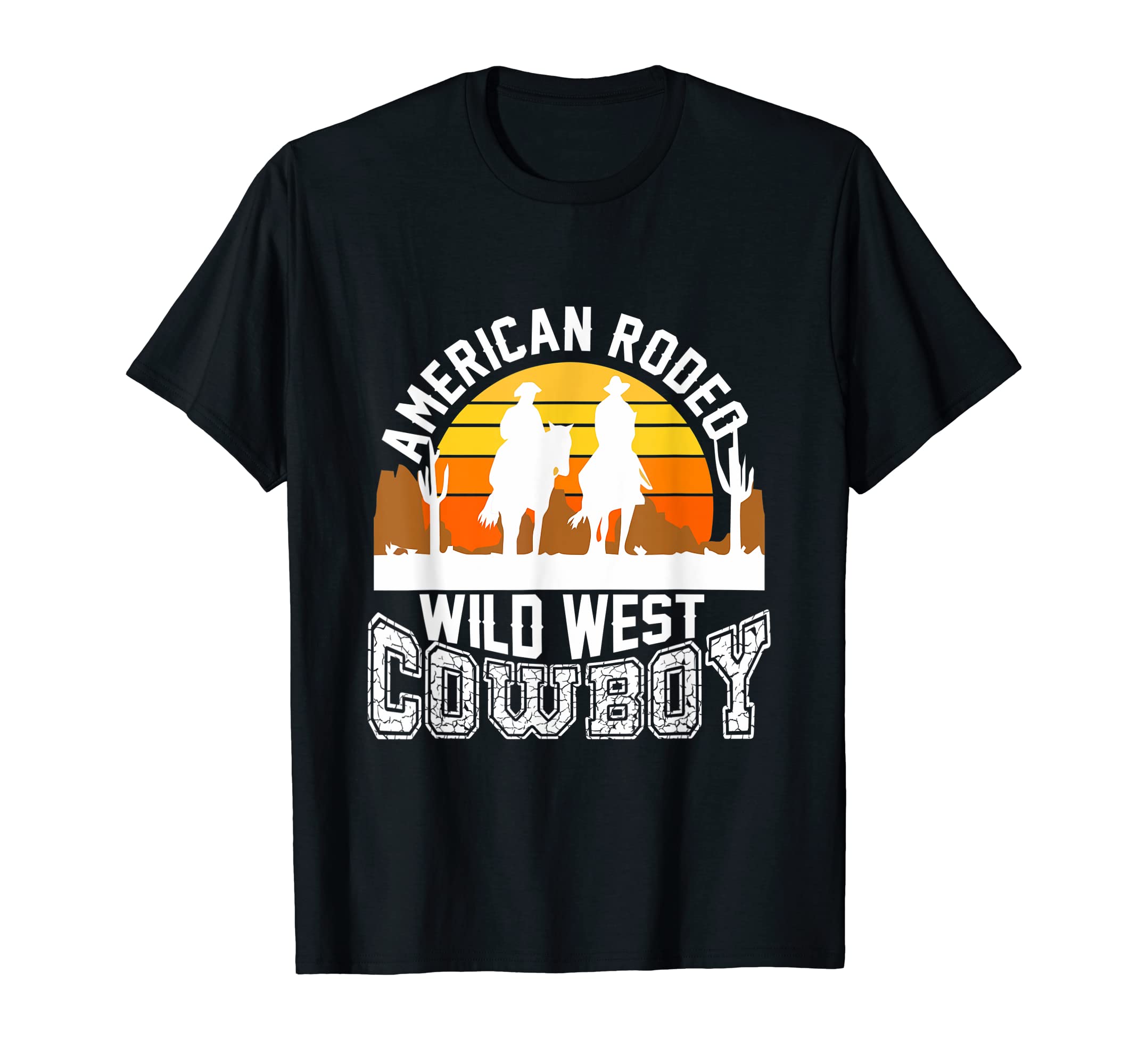 American Rodeo Wild West Cowboy Party T-Shirt - Minimalist Print Men Women - T-Shirt, Sweatshirt, Hoodie