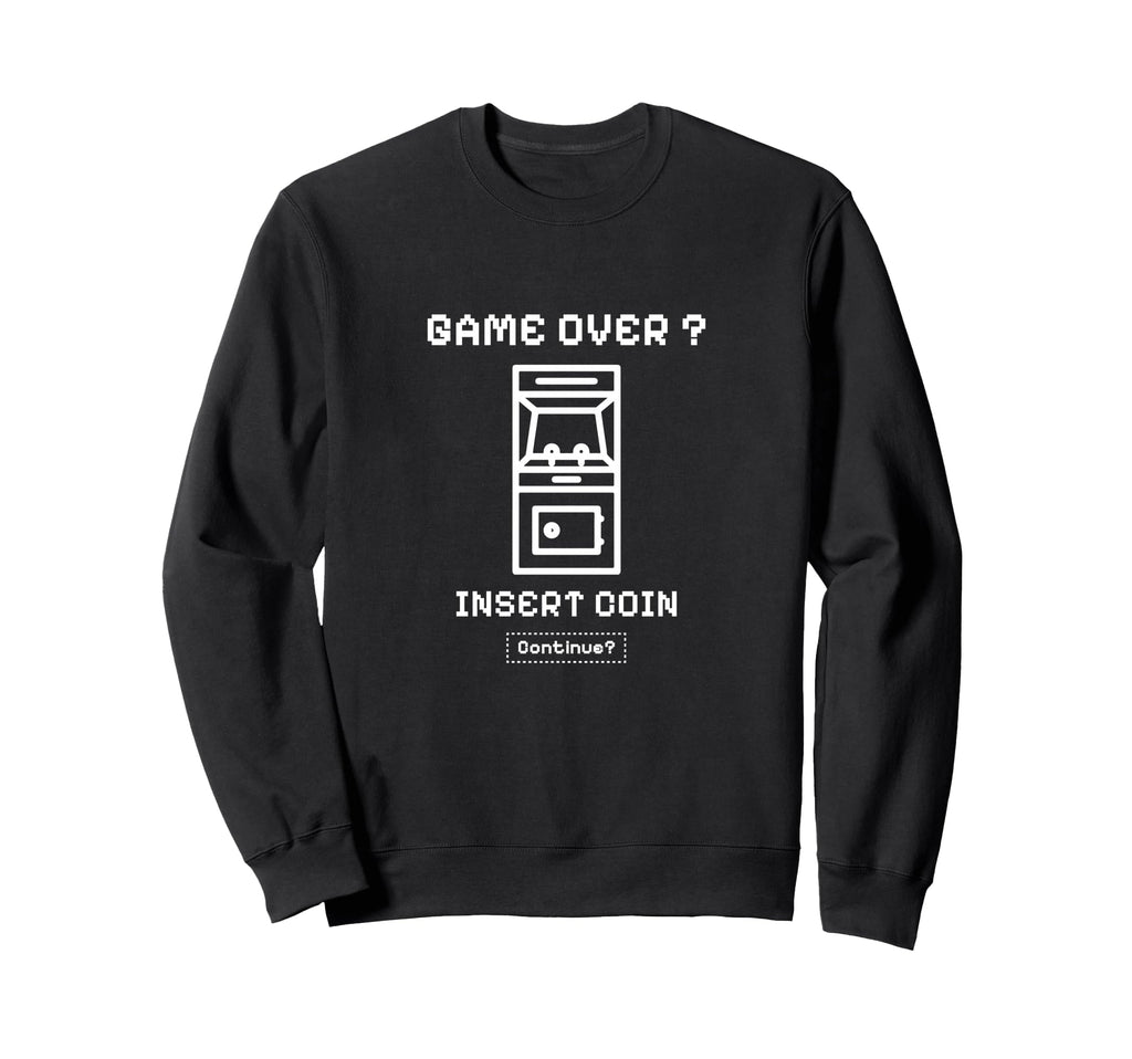Insert Coin Arcade Gamer Pixel Art Sweatshirt - Aesthetic Graphic Men Women - T-Shirt, Sweatshirt, Hoodie