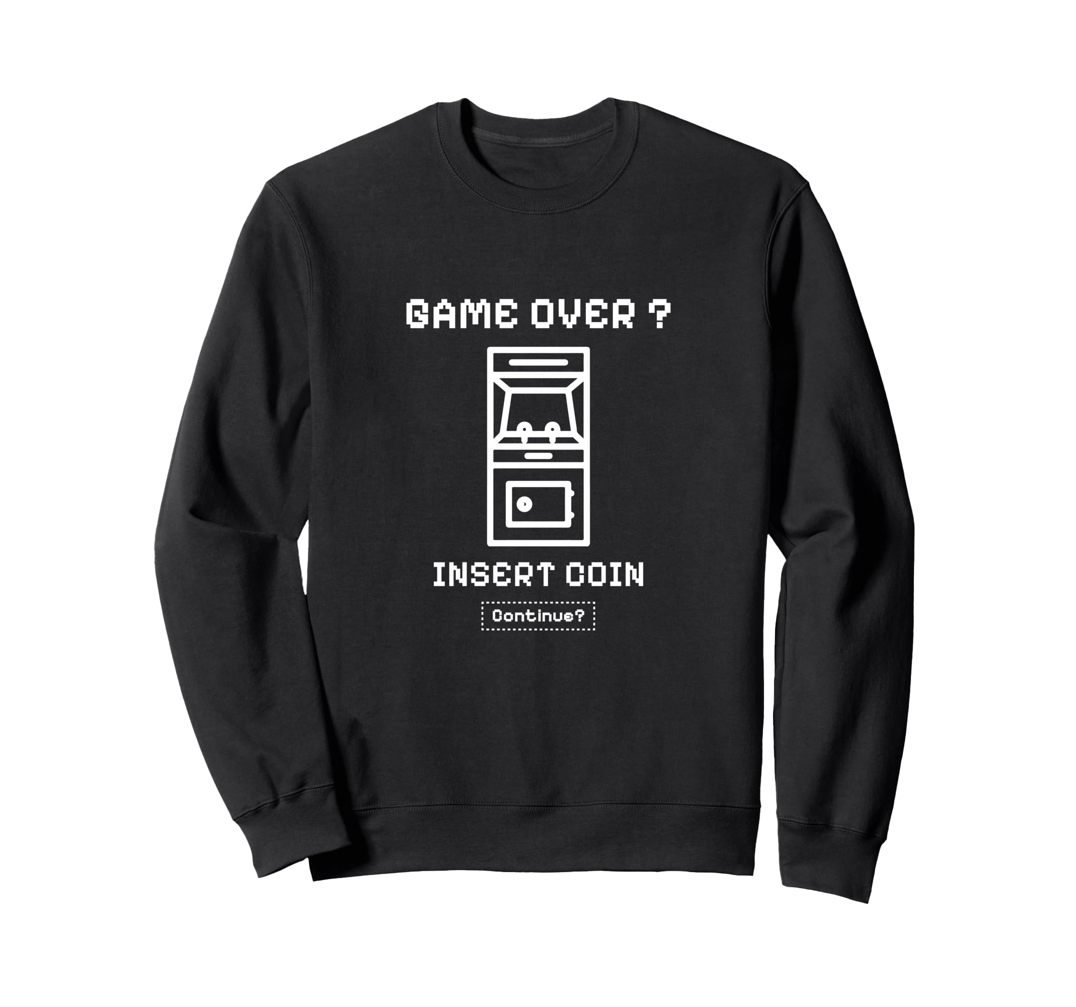 Insert Coin Arcade Gamer Pixel Art Sweatshirt - Aesthetic Graphic Men Women - T-Shirt, Sweatshirt, Hoodie