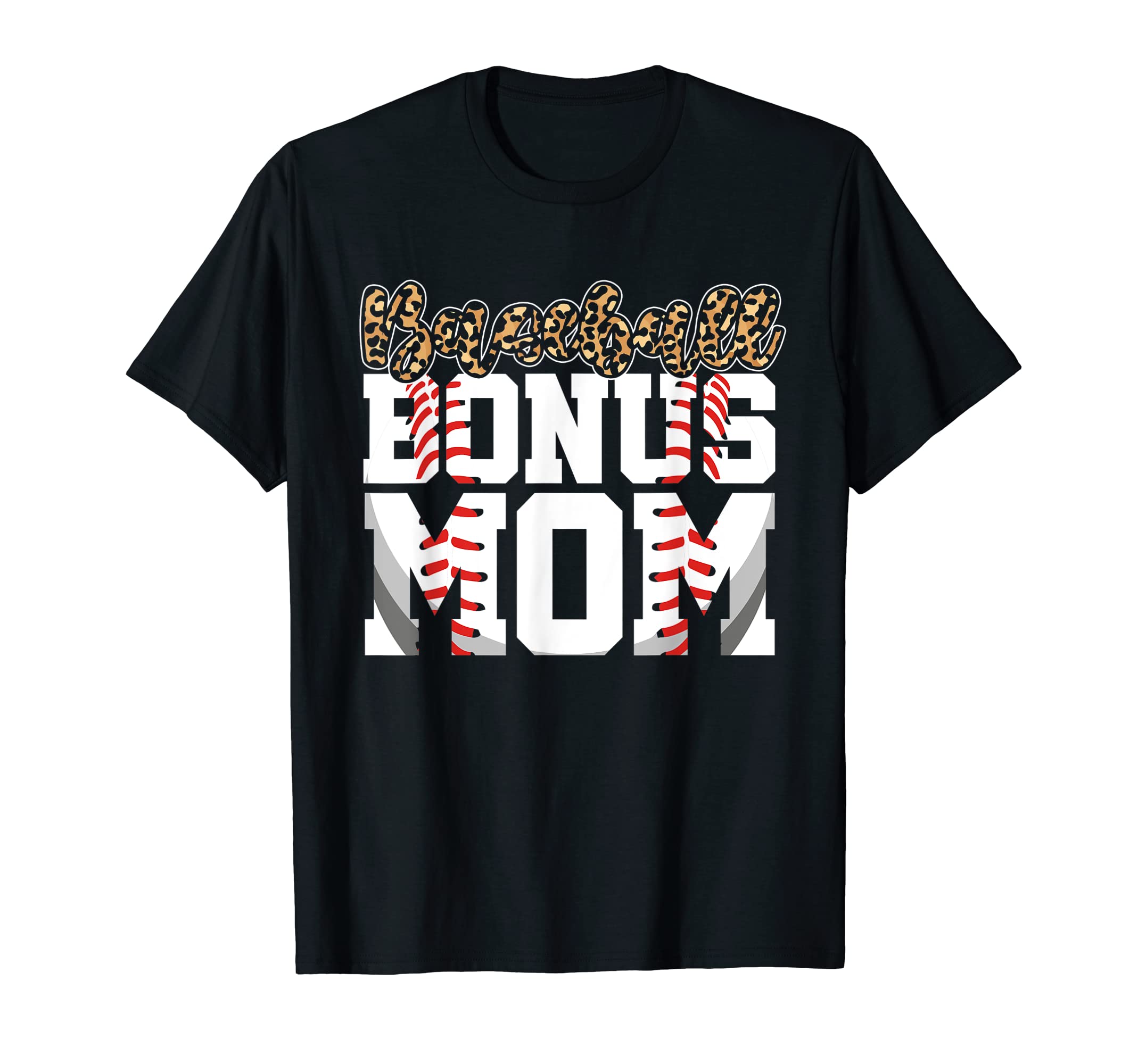Leopard Baseball Bonus Mom Stepmother T-Shirt - Minimalist Print Unisex - T-Shirt, Sweatshirt, Hoodie