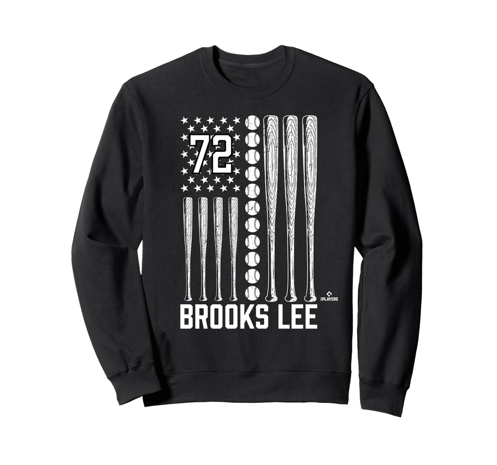 Baseball American Flag Brooks Lee Sweatshirt - Custom Art Print for Adults - T-Shirt, Sweatshirt, Hoodie
