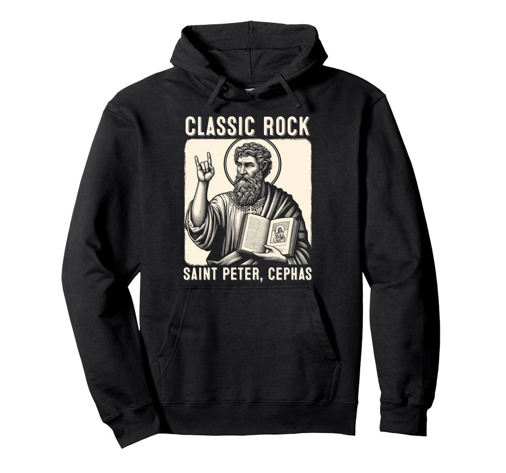 Saint Peter Rock Catholic Vibe Petros Hoodie - Unique Graphic for Adults - T-Shirt, Sweatshirt, Hoodie