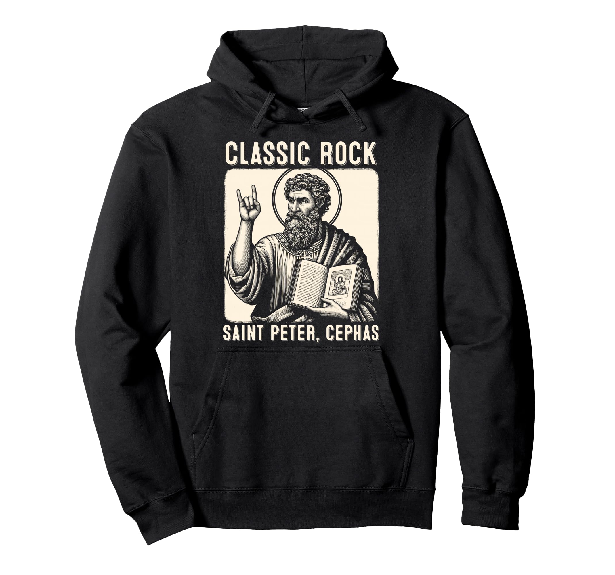 Saint Peter Rock Catholic Vibe Petros Hoodie - Unique Graphic for Adults - T-Shirt, Sweatshirt, Hoodie