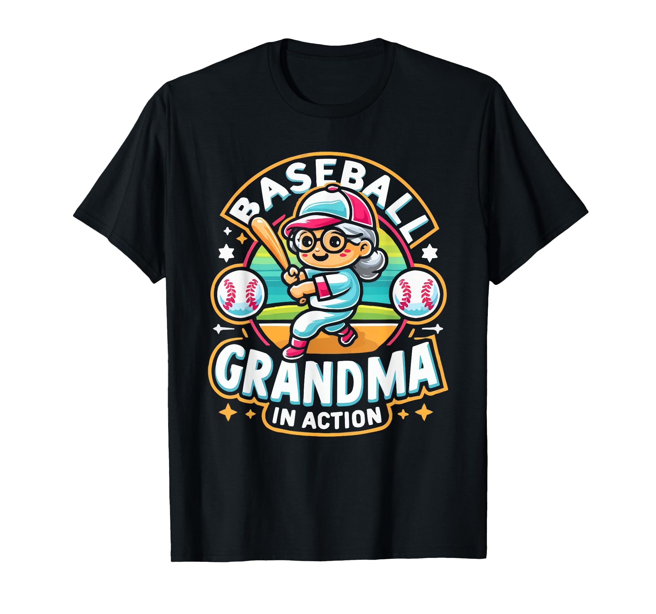 Baseball Grandma Grandmother Granny T-Shirt - Graphic Print for Adults - T-Shirt, Sweatshirt, Hoodie