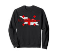 Georgia Map And Flags Travel Souvenir Sweatshirt - Trendy Graphic Unisex - T-Shirt, Sweatshirt, Hoodie