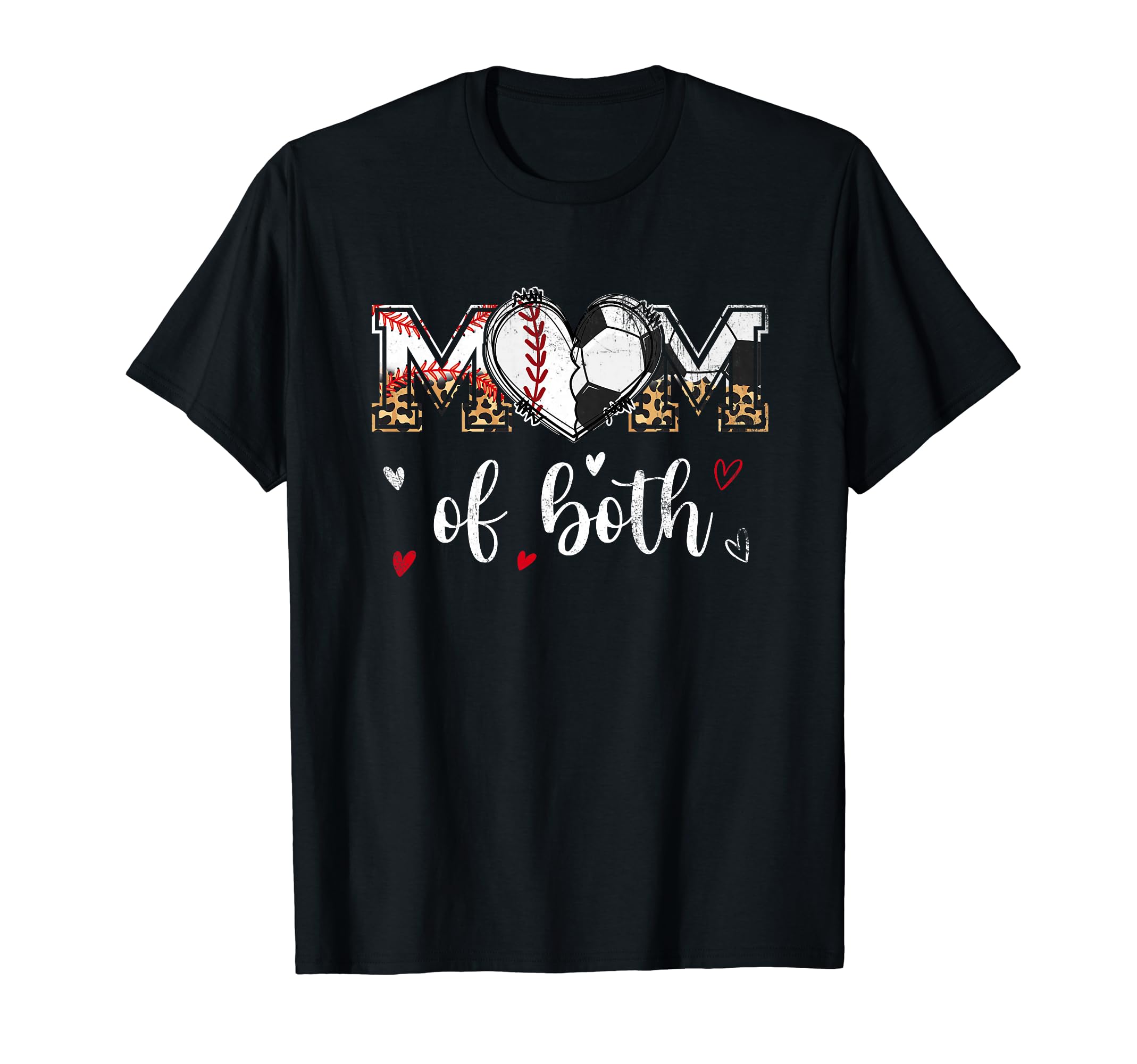 Mom Both Baseball Soccer Heart T-Shirt - Casual Everyday Wear for Adults - T-Shirt, Sweatshirt, Hoodie