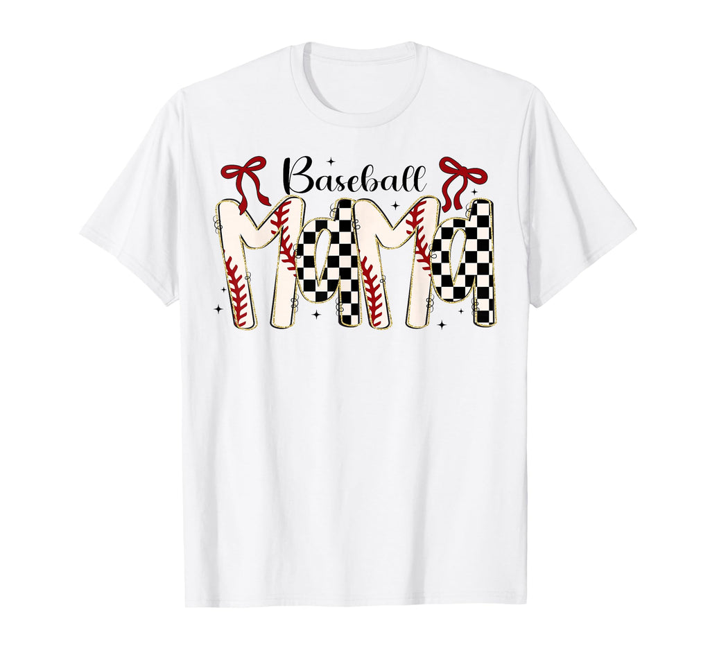 Baseball Mama Coquette Bow Game Day T-Shirt - Novelty Apparel Unisex - T-Shirt, Sweatshirt, Hoodie