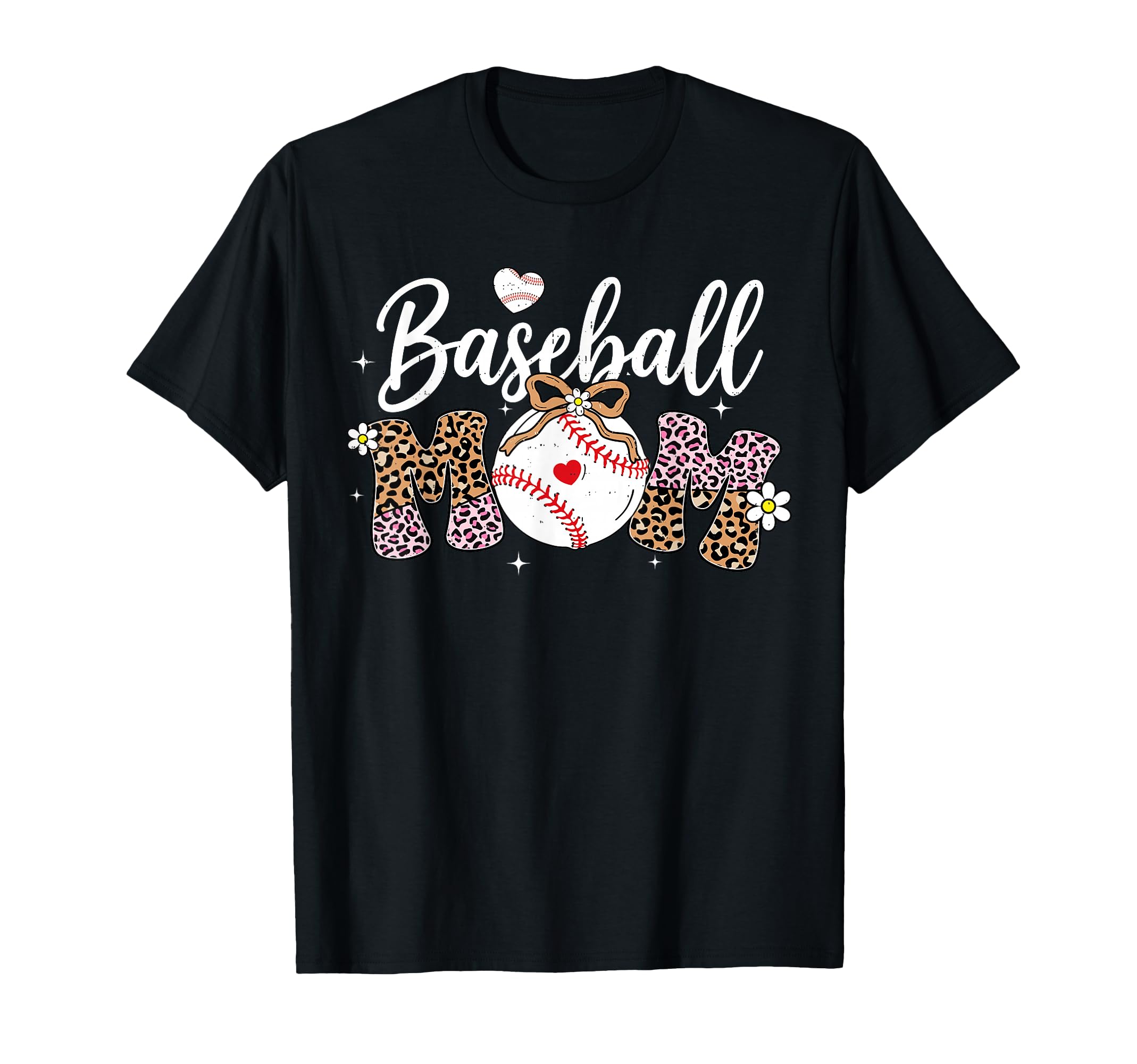 Leopard Baseball Mom Mama Both T-Shirt - Custom Art Print Men Women - T-Shirt, Sweatshirt, Hoodie