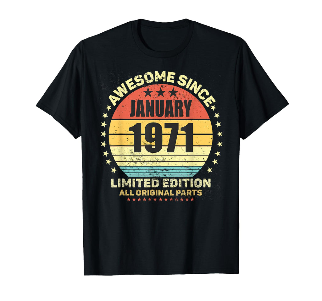 Awesome Since January 1971 52Nd T-Shirt - Minimalist Print for Adults - T-Shirt, Sweatshirt, Hoodie