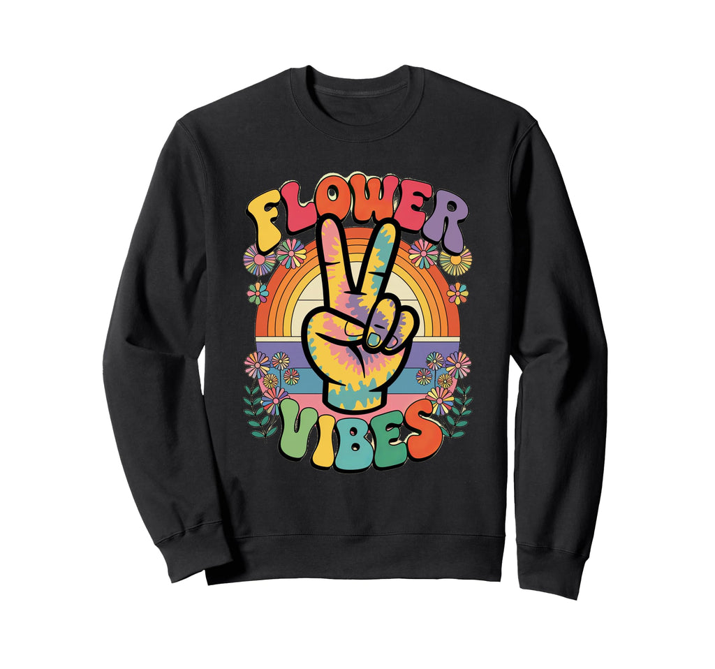 Groovy Flower Vibes Grooooovy Sweatshirt - Fun Novelty Design Men Women - T-Shirt, Sweatshirt, Hoodie