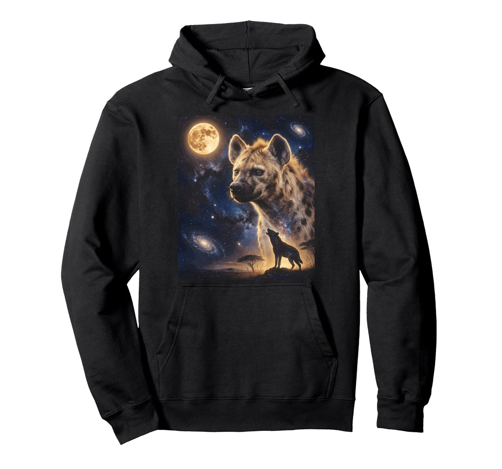 Celestial Hyena Full Moon Howling Hoodie - Fun Novelty Design Unisex - T-Shirt, Sweatshirt, Hoodie