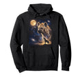 Celestial Hyena Full Moon Howling Hoodie - Fun Novelty Design Unisex - T-Shirt, Sweatshirt, Hoodie