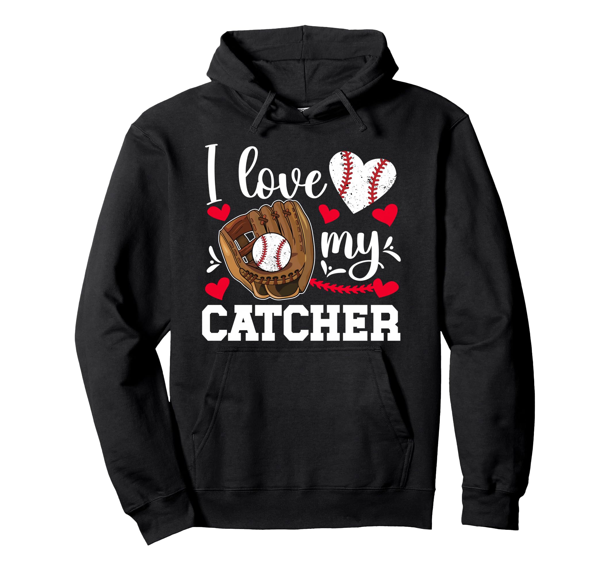 I Love My Baseball Catcher Mom Baseball Hoodie - Aesthetic Graphic Unisex - T-Shirt, Sweatshirt, Hoodie