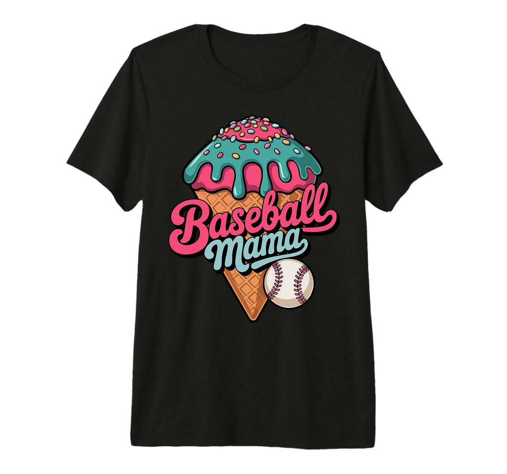Ice Cream Baseball Mama Sports Mom Tri T-Shirt - Trendy Graphic Unisex - T-Shirt, Sweatshirt, Hoodie