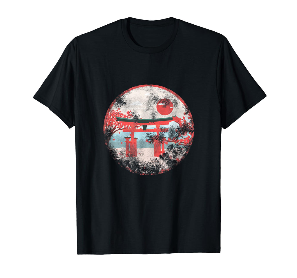 Japanese Maple Garden Torii Gate T-Shirt - Fun Novelty Design Unisex - T-Shirt, Sweatshirt, Hoodie