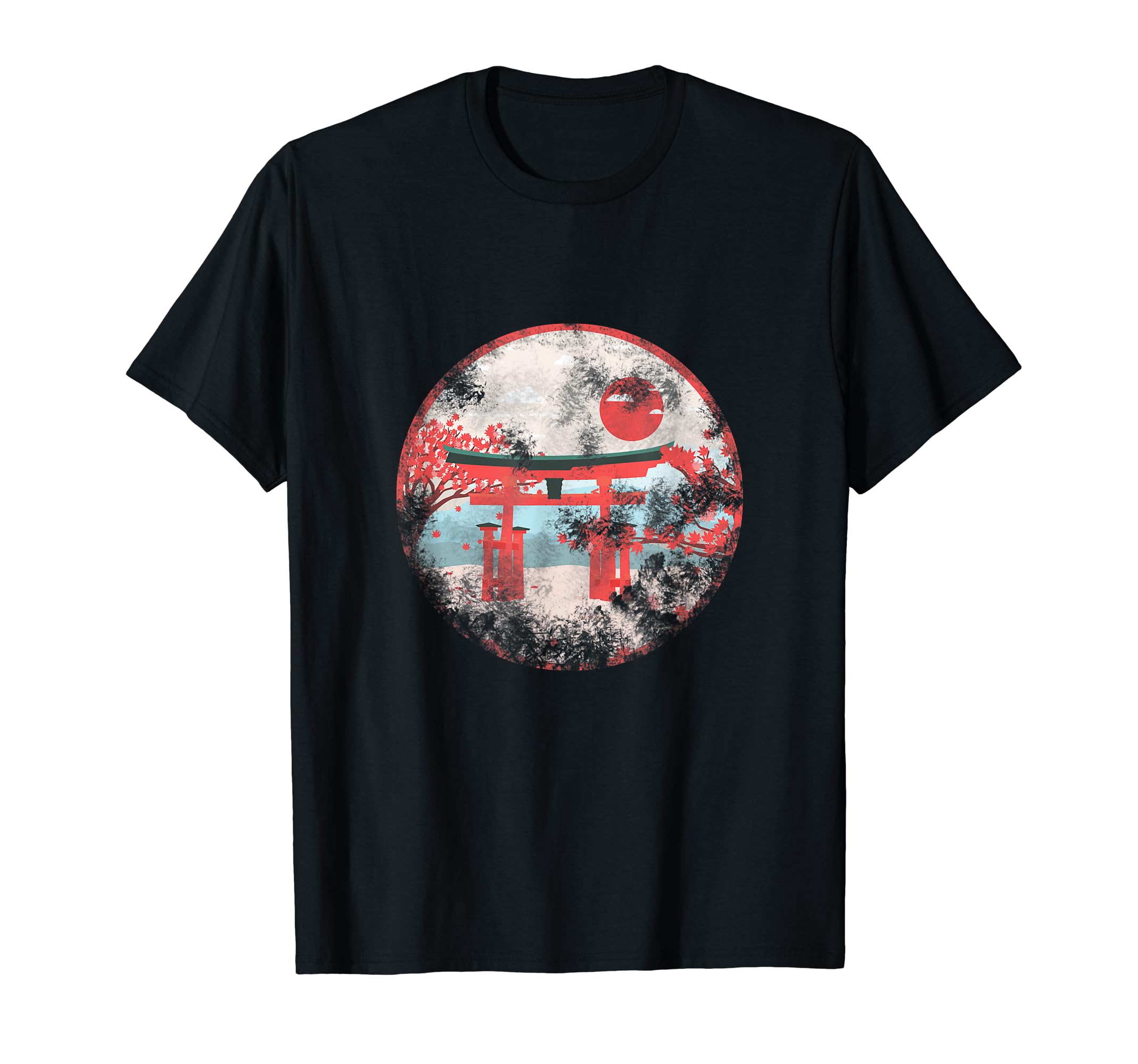Japanese Maple Garden Torii Gate T-Shirt - Fun Novelty Design Unisex - T-Shirt, Sweatshirt, Hoodie