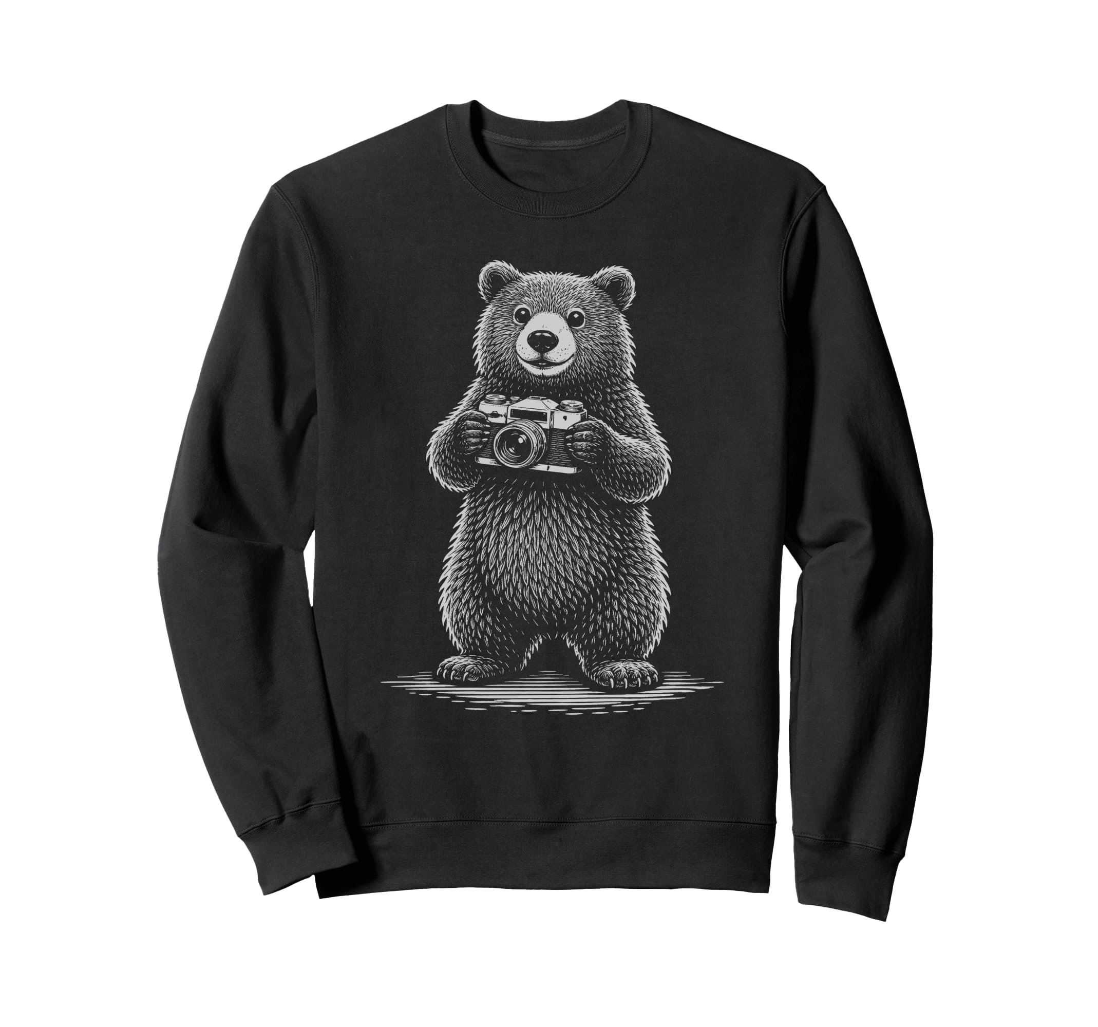 Bear Photographer Camera Photography Sweatshirt - Graphic Print Men Women - T-Shirt, Sweatshirt, Hoodie