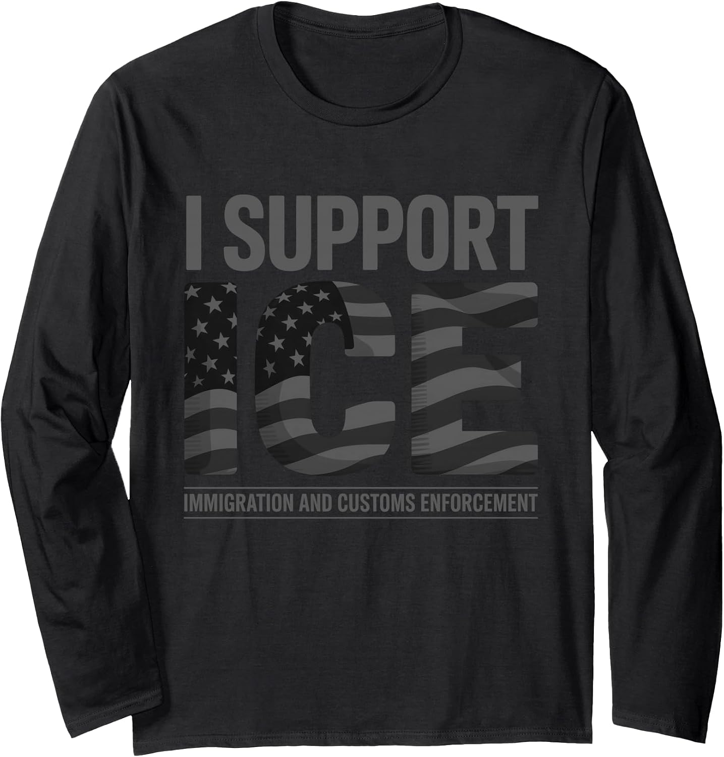 American Flag Border Patrol Support ICE - Adult & Kids T-Shirts, Sweatshirts & Hoodies apparel design preview 1