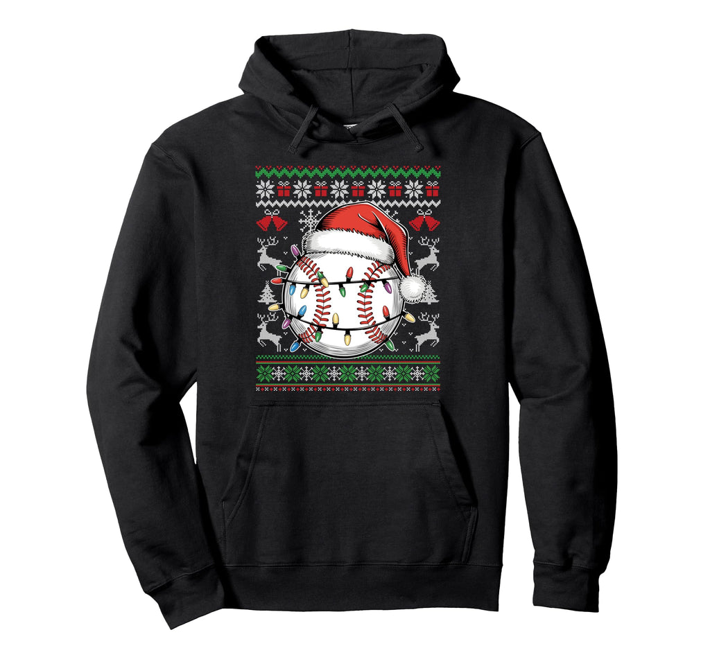 Baseball Lover Santa Baseball Family Funny Hoodie - Graphic Print Unisex - T-Shirt, Sweatshirt, Hoodie