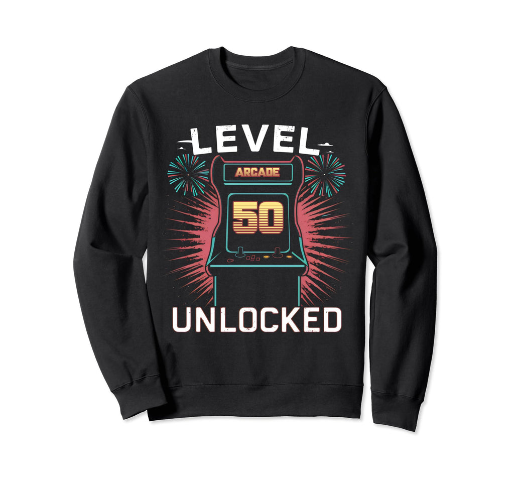 Level 50 Unlocked Video Game 50Th Sweatshirt - Minimalist Print Men Women - T-Shirt, Sweatshirt, Hoodie