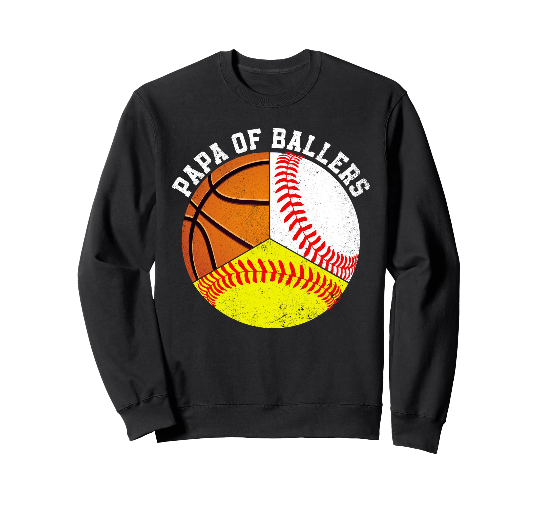 Papa Ballers Funny Baseball Sweatshirt - Fun Novelty Design Men Women - T-Shirt, Sweatshirt, Hoodie