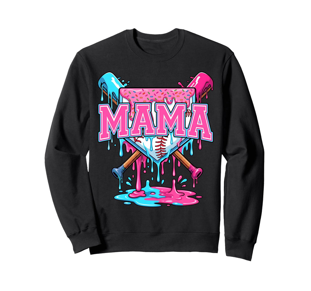 Baseball Drip Mom Ice Cream Sweatshirt - Casual Everyday Wear Men Women - T-Shirt, Sweatshirt, Hoodie