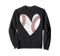 Baseball Heart Mom Mama Sweatshirt - Fun Novelty Design for Adults - T-Shirt, Sweatshirt, Hoodie