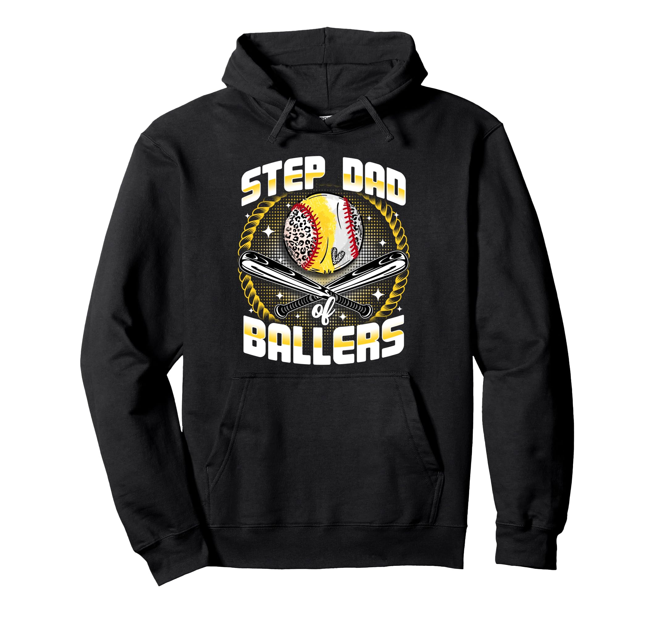 Baseball Softball Step Dad Ballers Hoodie - Minimalist Print Unisex - T-Shirt, Sweatshirt, Hoodie