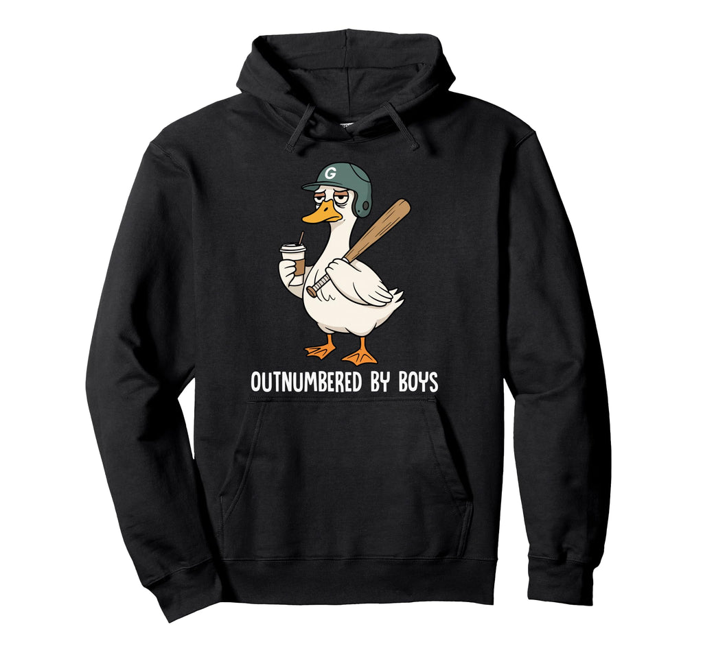Funny Goose Baseball Mom Coffee Hoodie - Minimalist Print Men Women - T-Shirt, Sweatshirt, Hoodie