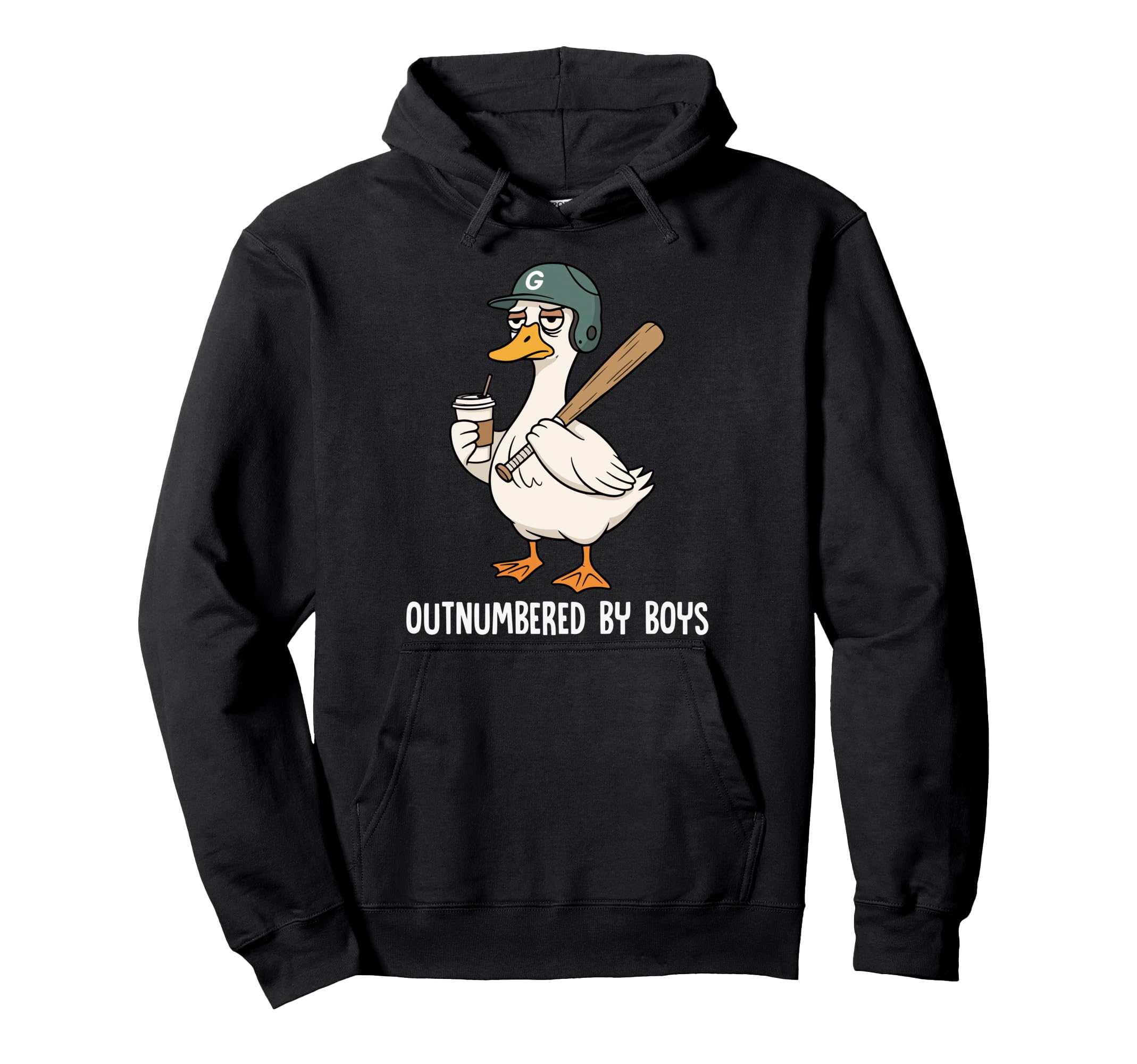 Funny Goose Baseball Mom Coffee Hoodie - Minimalist Print Men Women - T-Shirt, Sweatshirt, Hoodie