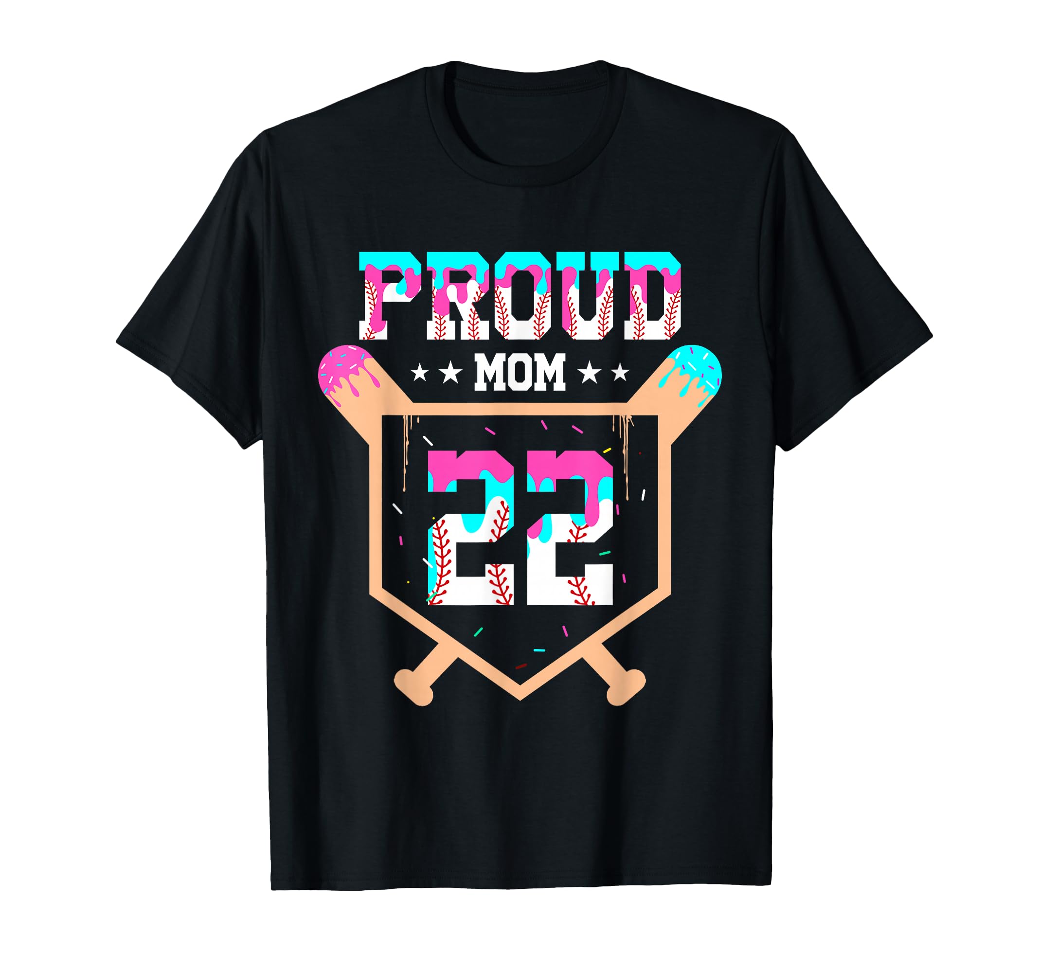 Proud Mom Baseball Player Number 22 T-Shirt - Streetwear Style for Adults - T-Shirt, Sweatshirt, Hoodie