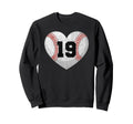 Baseball Number 19 Distressed Sweatshirt - Casual Everyday Wear Unisex - T-Shirt, Sweatshirt, Hoodie